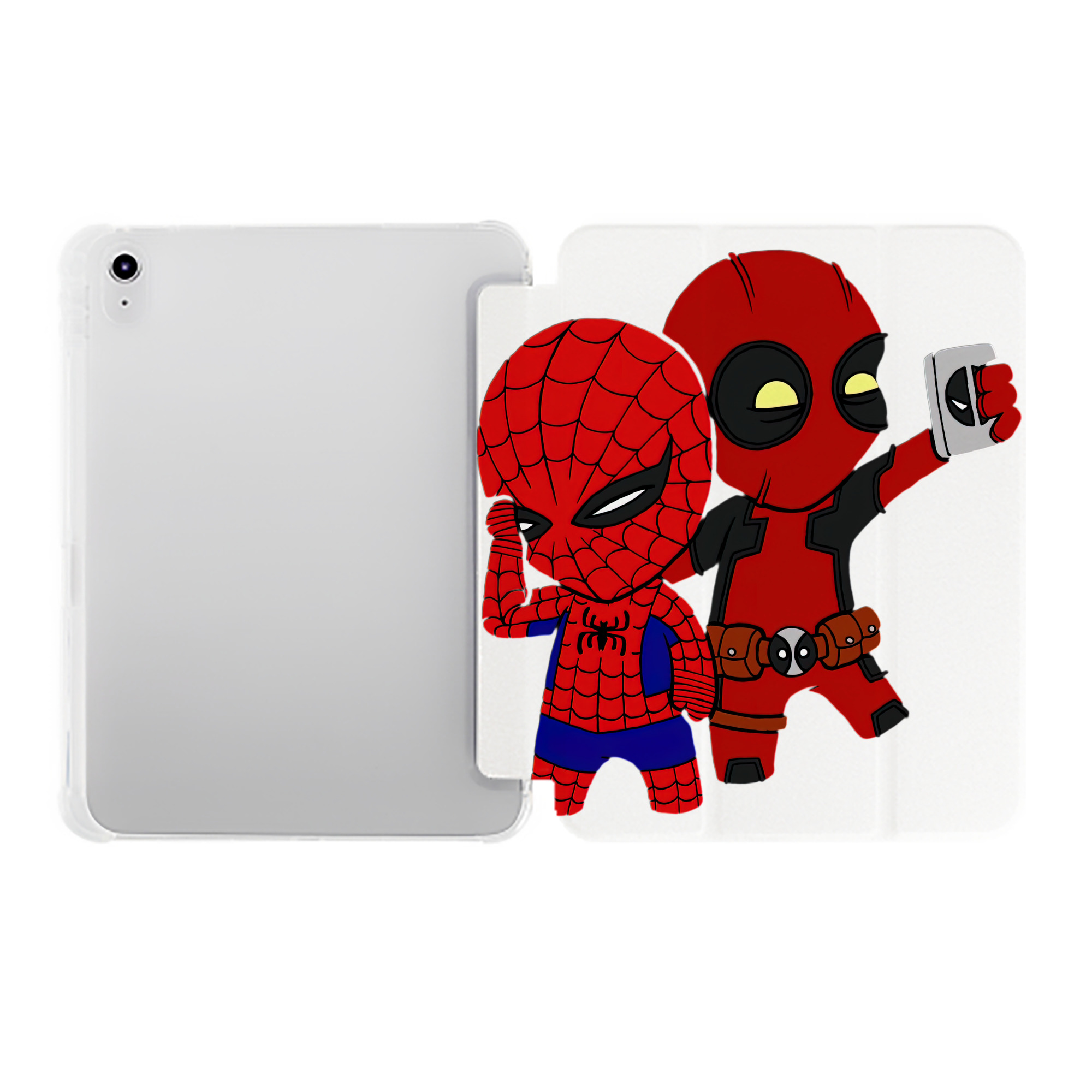 （画像用） Deadpool デッドプール IPad ケース ペン収納付き 三つ折りスタンド PUレザー×シリコン 対応機種9.5/10.5/10.9インチ